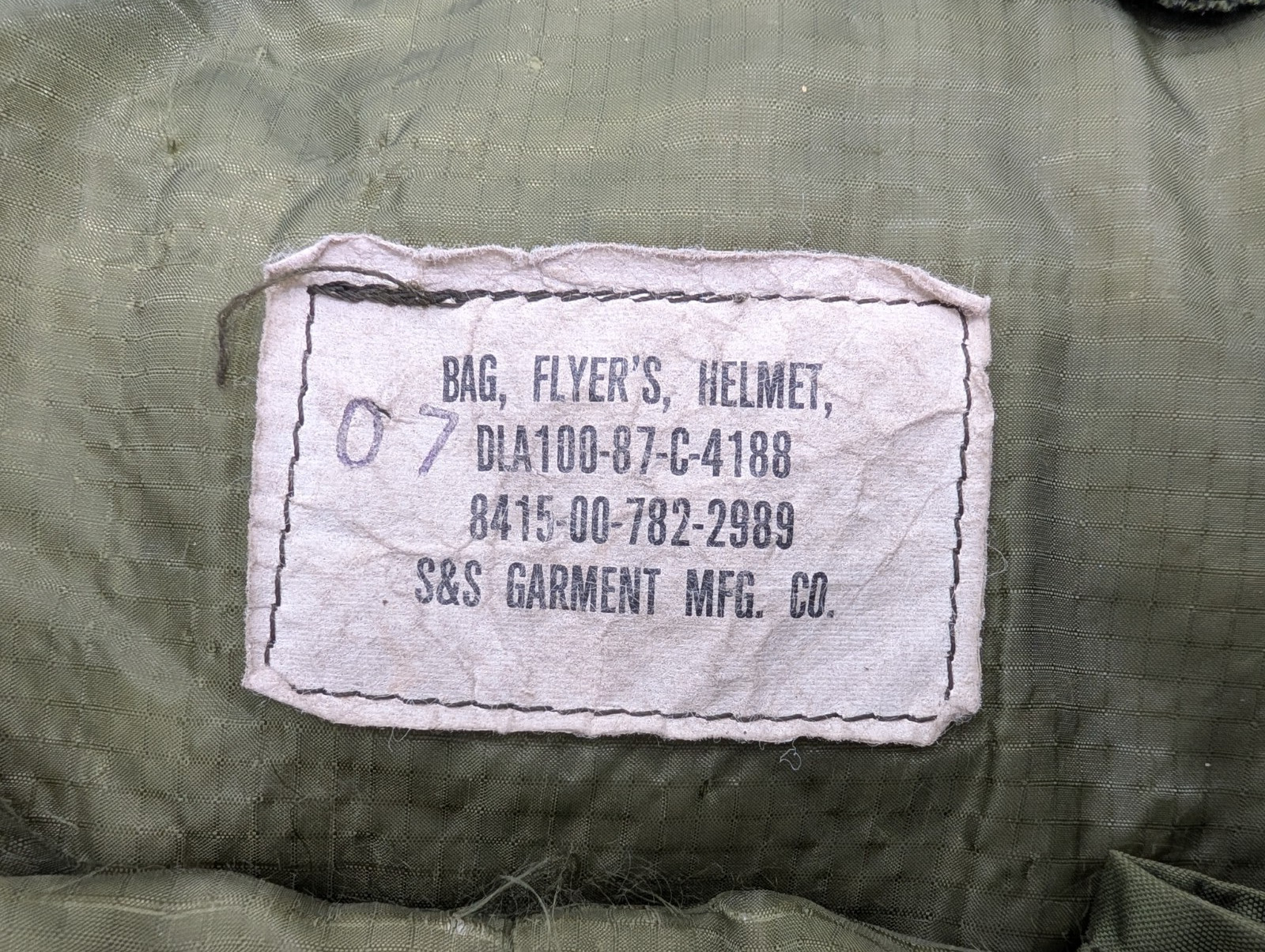 Gentex Parachutist Helmet Communications Original Carry Bag - Size Large