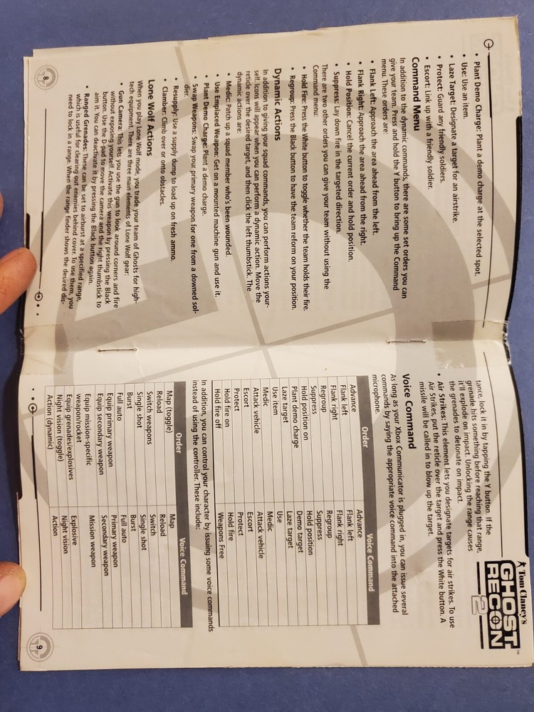 Ghost Recon 2 Original Xbox MANUAL ONLY Authentic