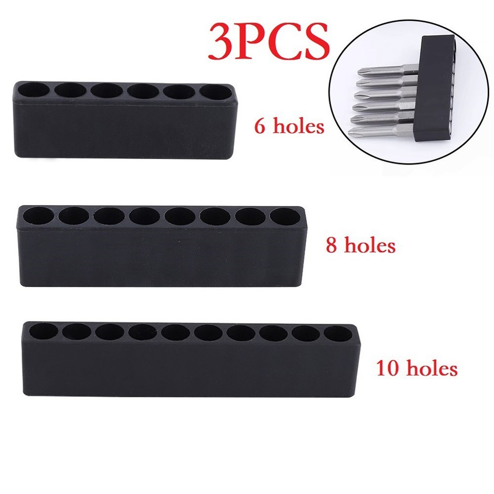 Sturdy Tool Organizer for Hex Shank Screwdriver Bits with 3 Storage Boxes
