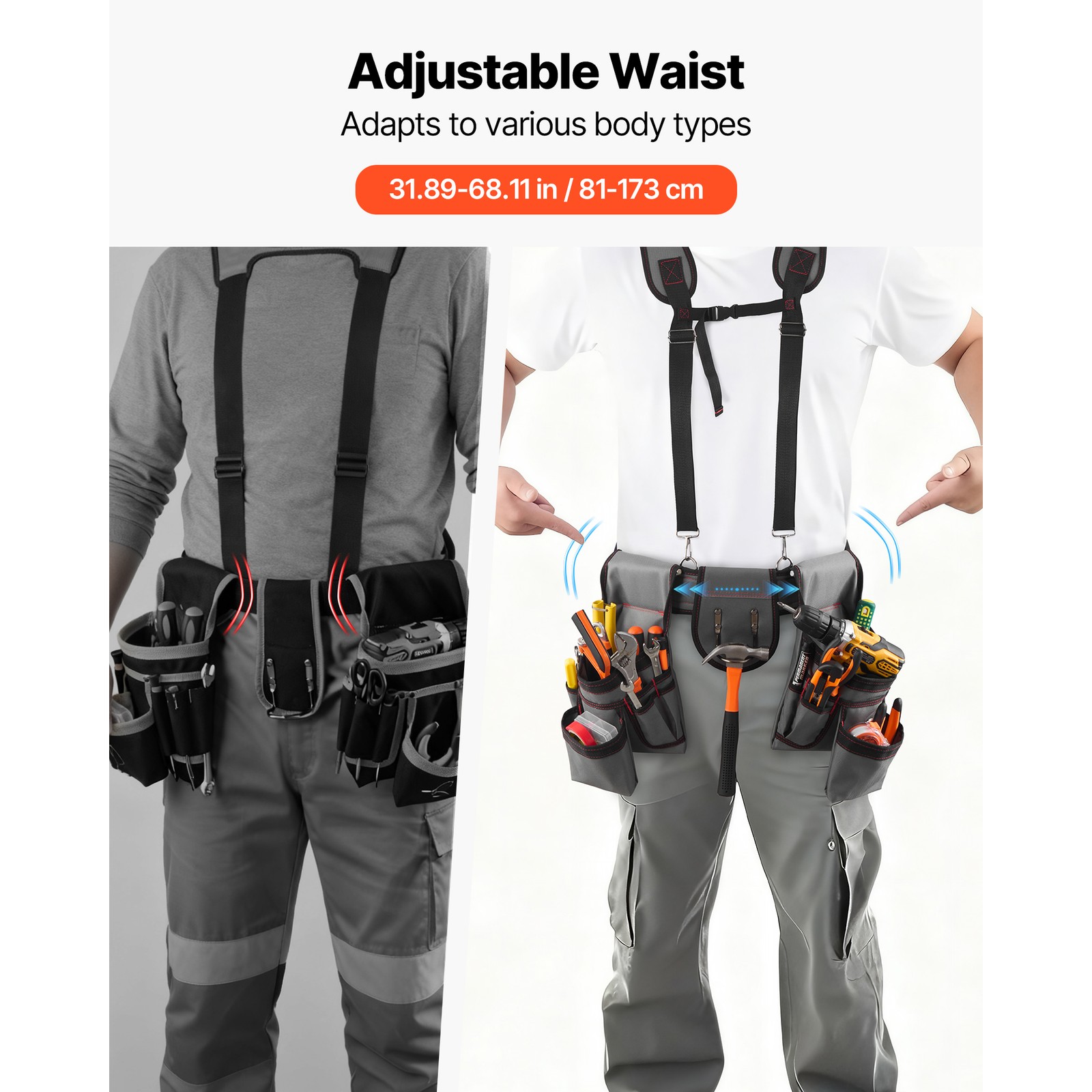 Uimoso Electricians Tool Belt with Suspenders and 22-Pocket Tool Pouch