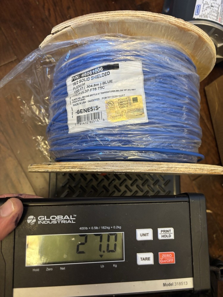 Honeywell Genesis 46061006 Solid Shielded 16/2 Plenum WIre 1000’ See Description