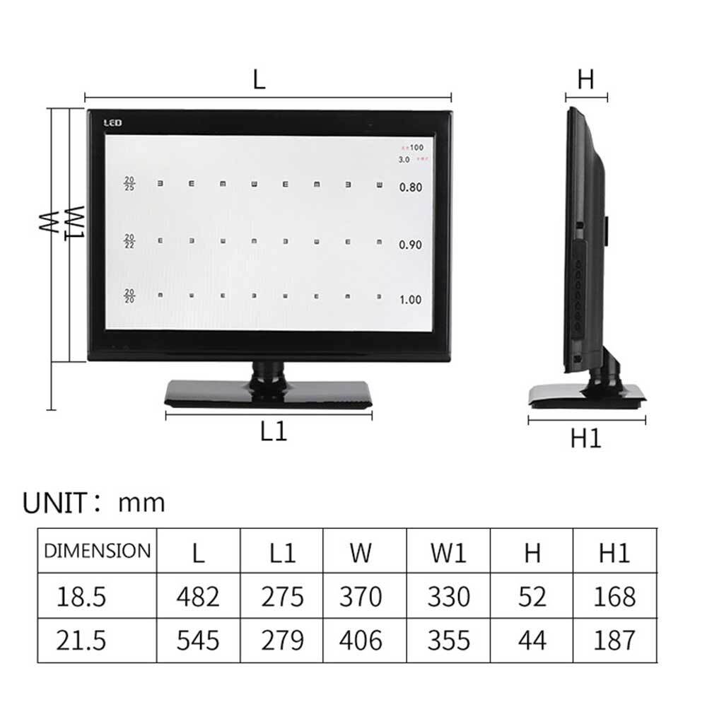 21.5 Inch Screen Vision Chart Panel Led Visual Acuity Testing LCD Optical Tester