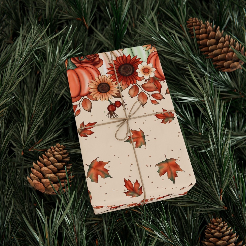 Autumn Fall Pumpkin Wrapping Papers