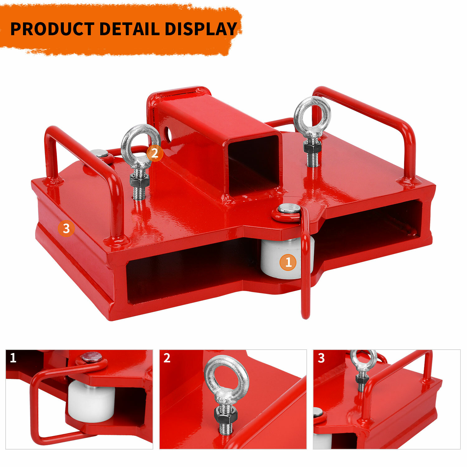 2'' Forklift Trailer Hitch Receiver Tow Hitch Attachments for Dual Pallet Fork