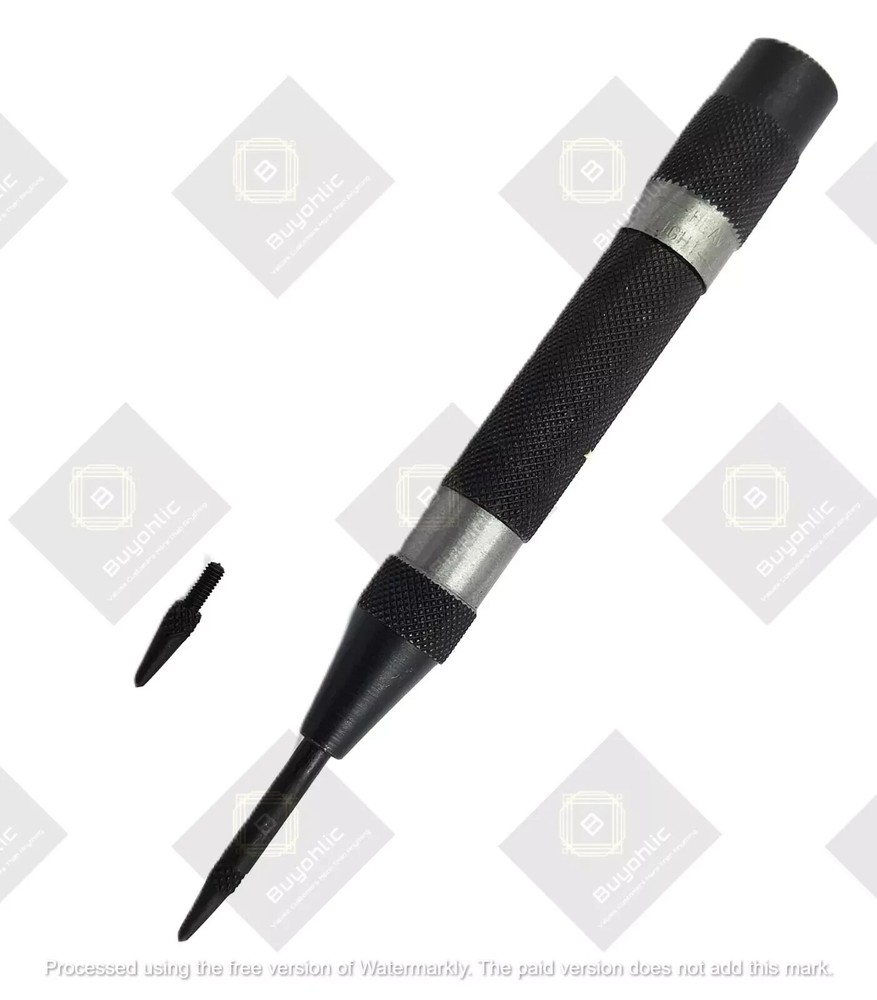 Automatic Center Punch with Extra Replaceable Hardened Steel Tip-USA Fulfilled