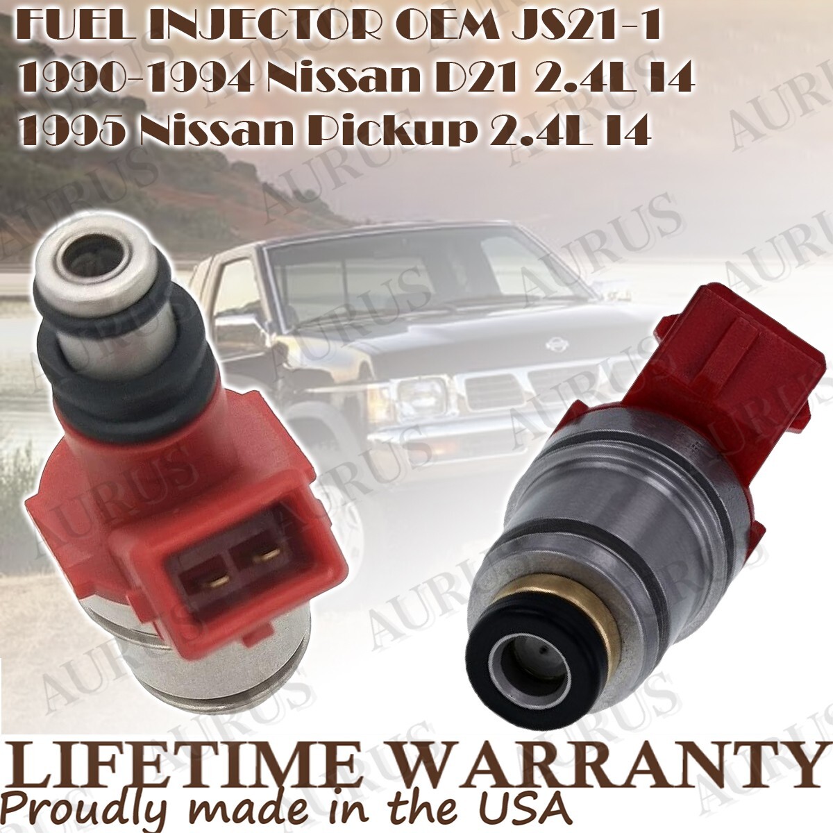 OEM AURUS NEW x4 Fuel Injectors for 1990-1995 Nissan D21 Pickup 2.4L I4 JS21-1
