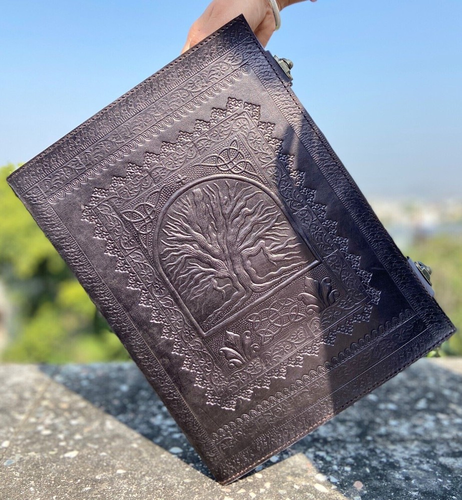 Leather 3 Ring Binder Grimoire Binder Leather Binder Cover Notebook Offic Folder