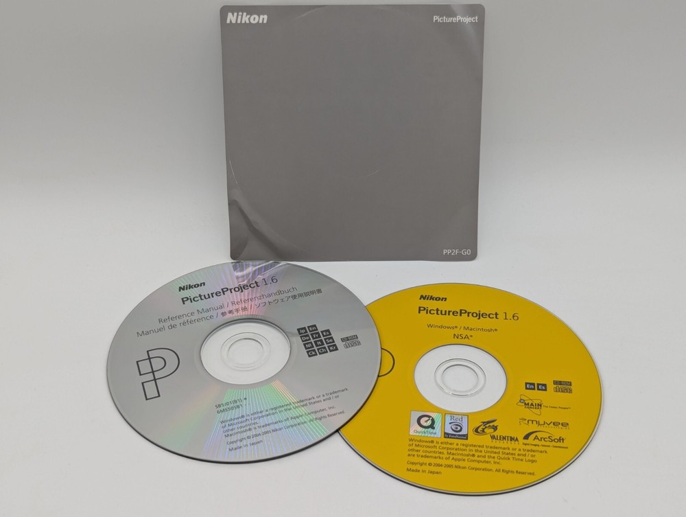 Nikon Picture Project 1.6 CD-Rom  Software / Reference Manual 2 CDs