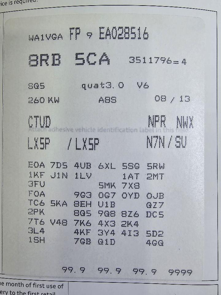 Used Blind Spot Detection System Warning Control Module fits: 2014 Audi SQ5 Driv