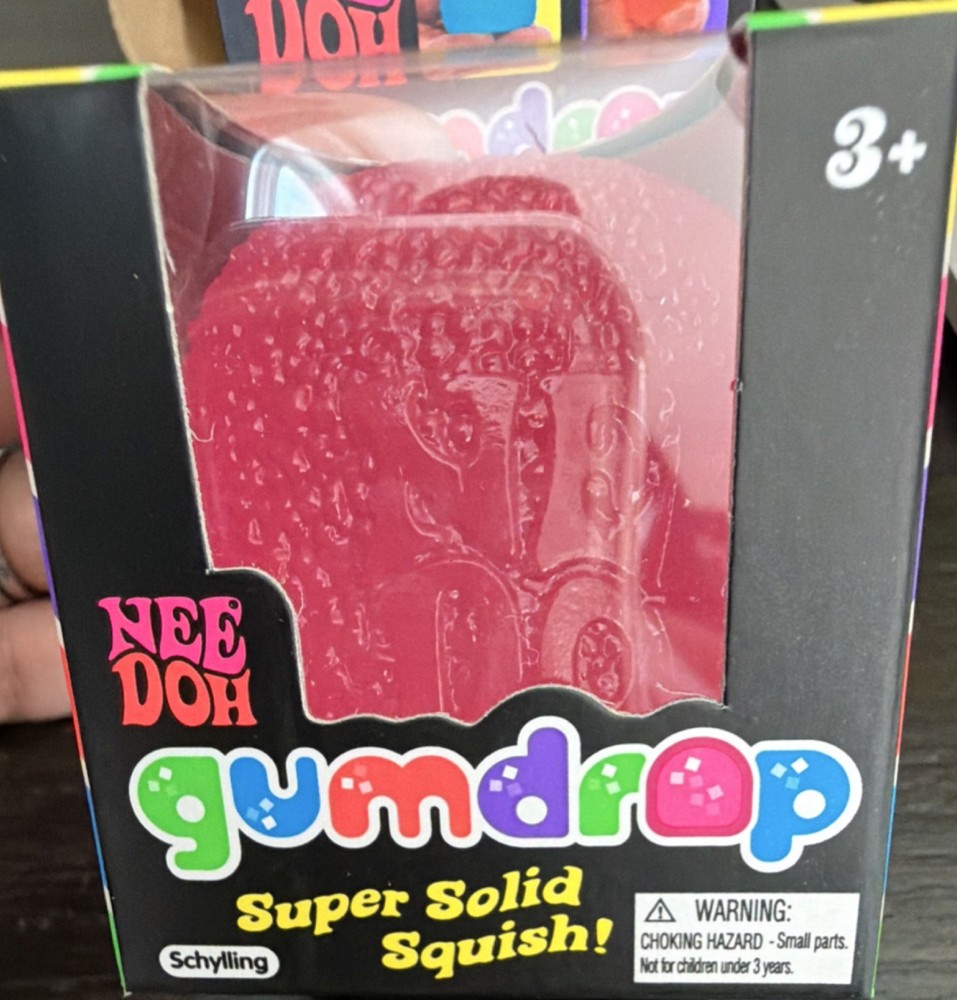 Nee Doh Bundle Gumdrop Super Solid Squish Purple and Pink Squeeze Toy