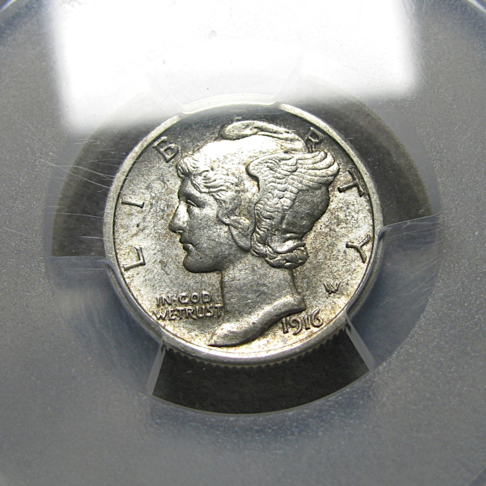 1916 Mercury Dime Silver ---- MS-63 FB PCGS Graded ---- #763C