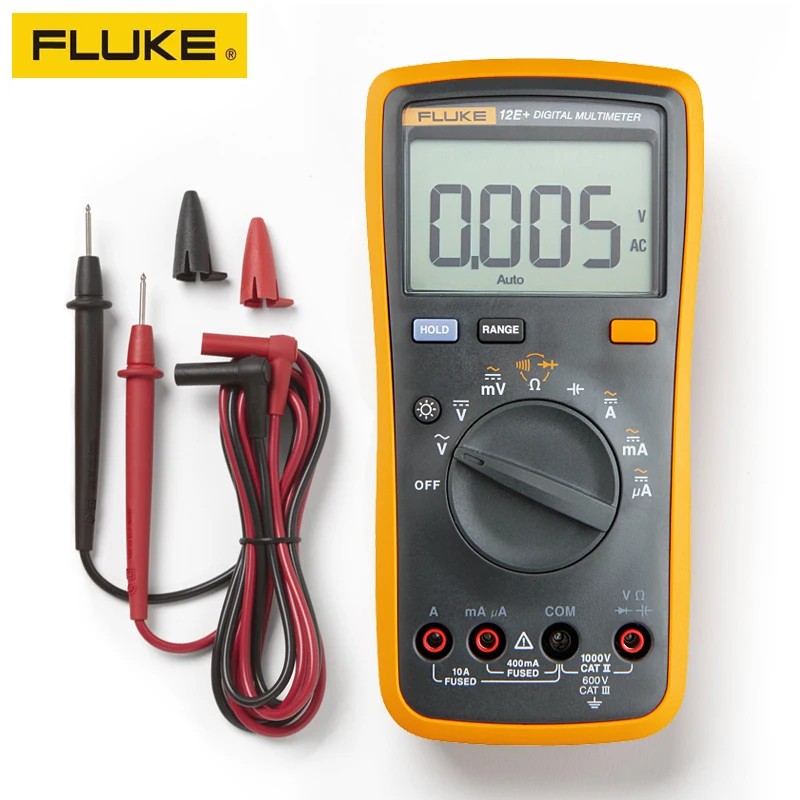Fluke 12E+ Auto Range Digital Multimeter AC/DC Voltage Current Tester with Ohm