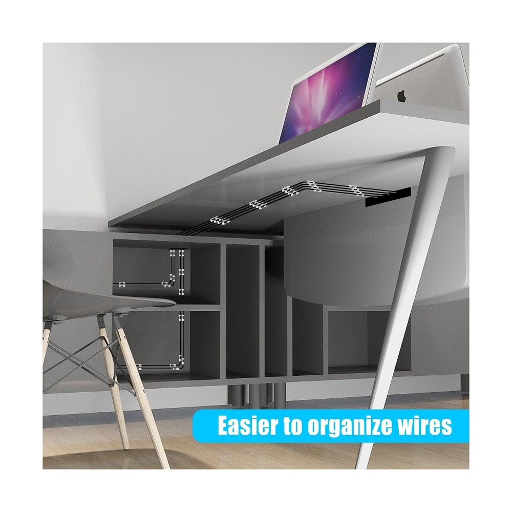 XHF 50pcs Medium Self Adhesive Cable Clips White,Wire Clips Cable Management ...