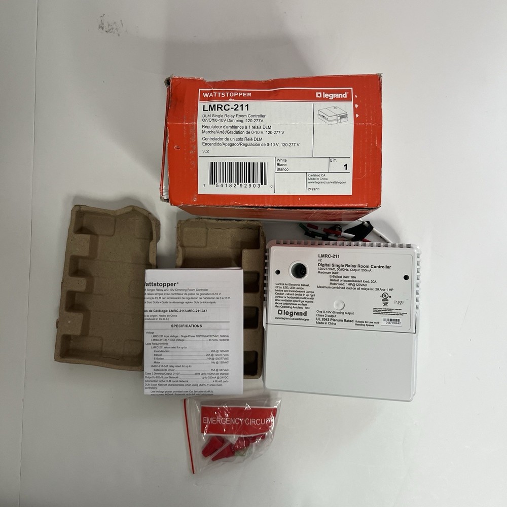 WATTSTOPER -LMRC-211 LEGRAND DLM SINGLE RELAY ROOM CONTROLLER.