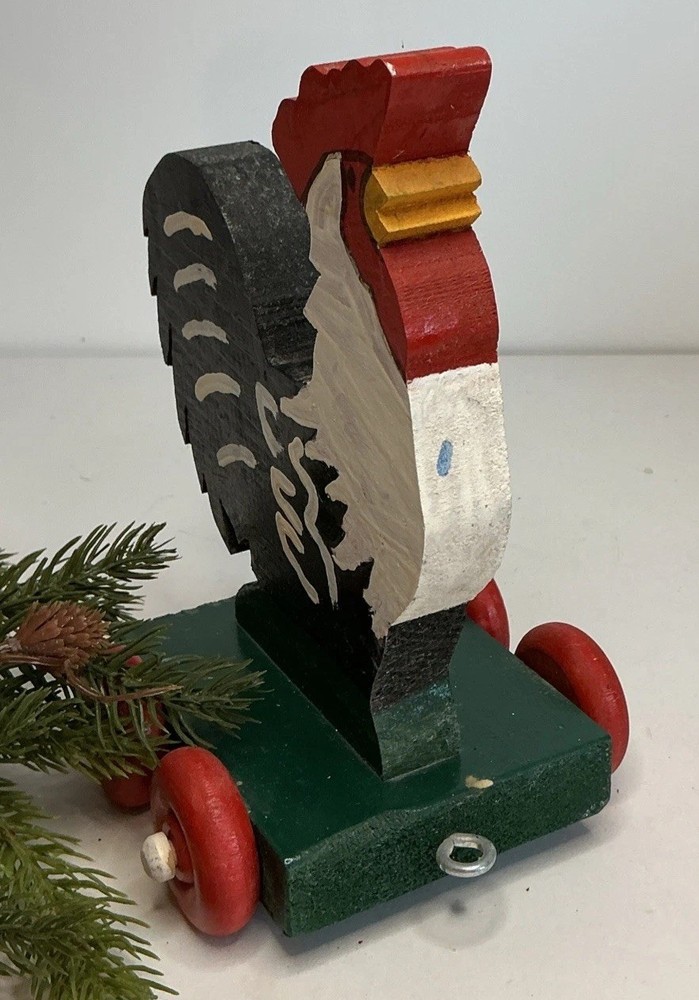Vintage Wooden Chicken Pull Toy