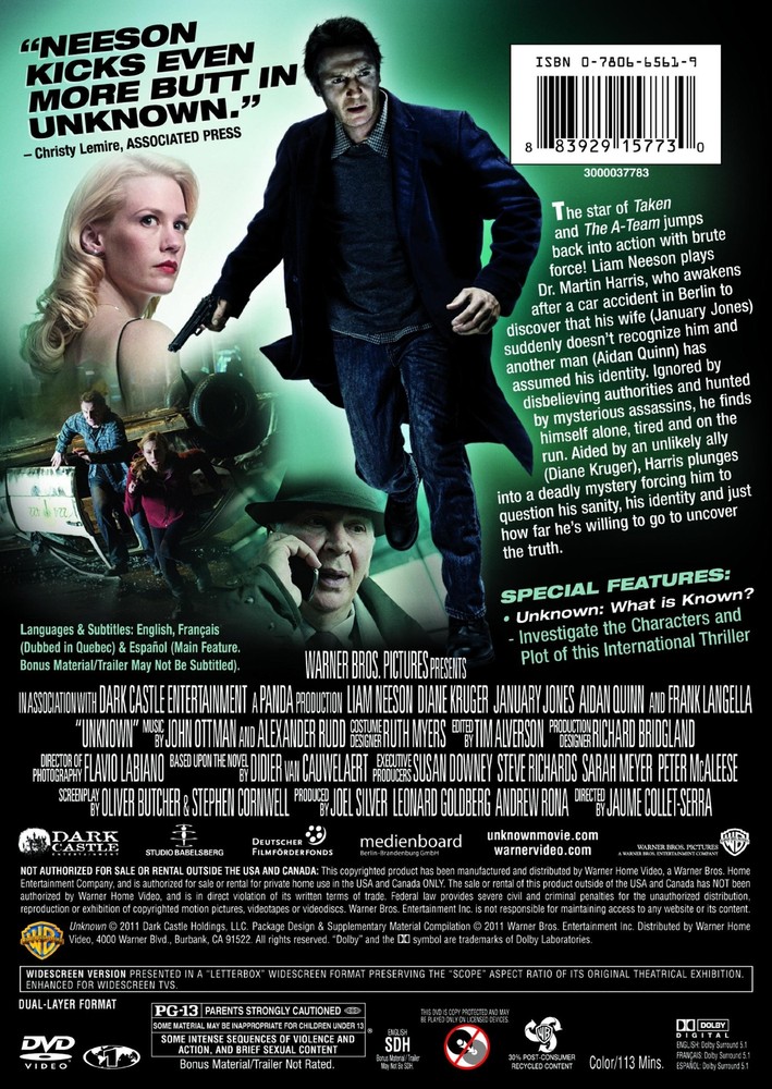 Unknown (DVD, 2011, Widescreen) NEW