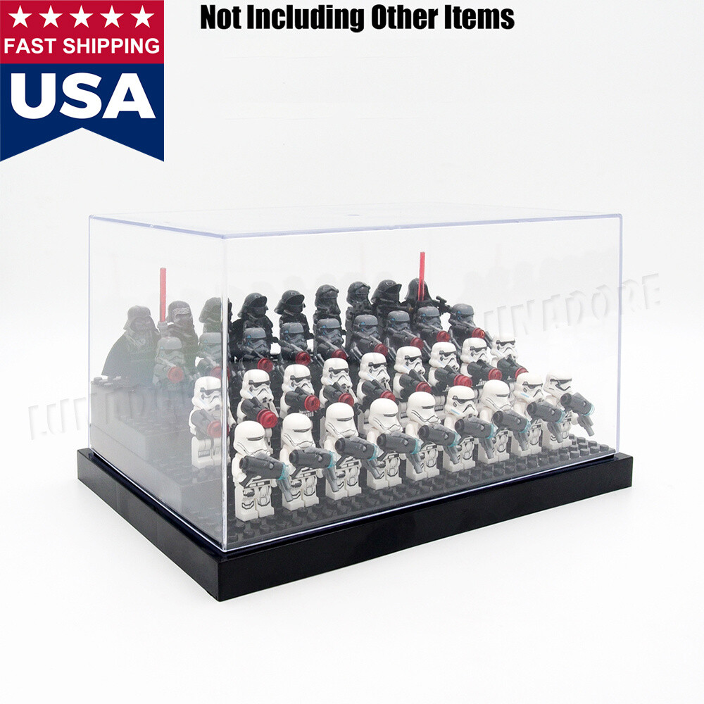 4-Steps Acrylic for Minifigure Display Case Stackable Box Clear Dustproof Clear