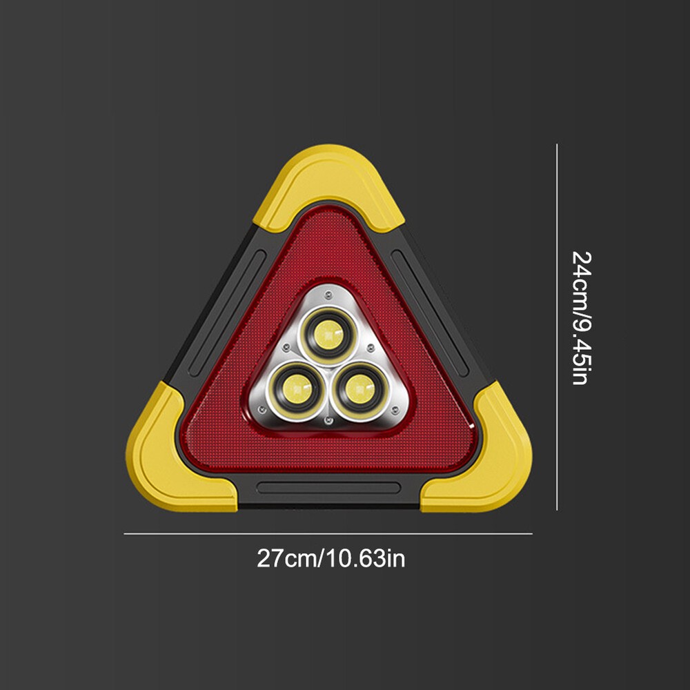 Foldable Car Emergency Triangle Warning Light Multi-Function LED Light Solar US