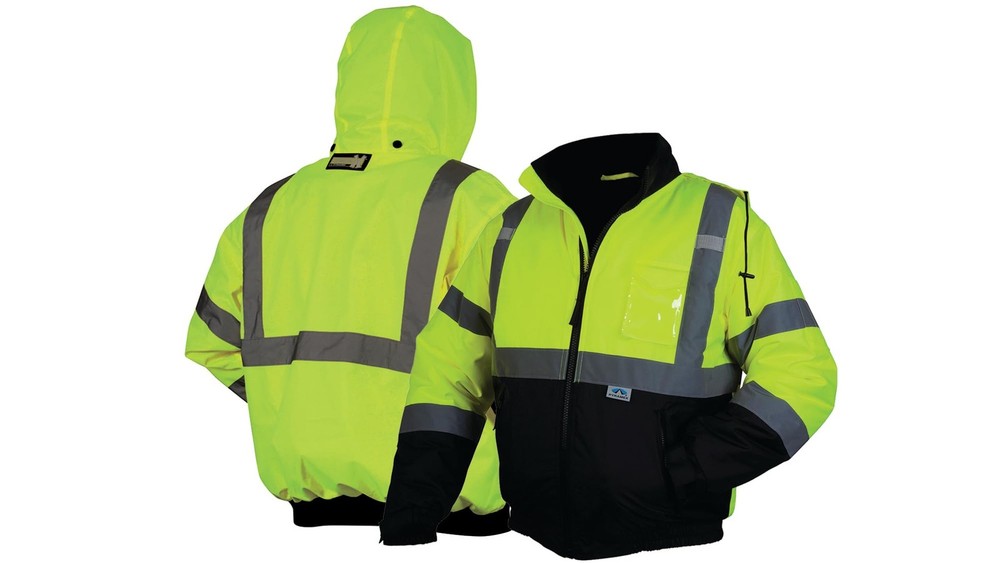 Hi Vis Lime Safety Jacket Weatherproof Polyester Class 3 with Reflective Tape