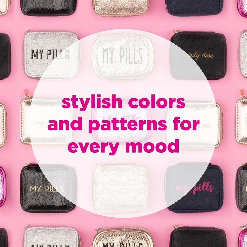 Miamica Women's Zippered Pill Case with 7-Day Removable One Size, Aviation