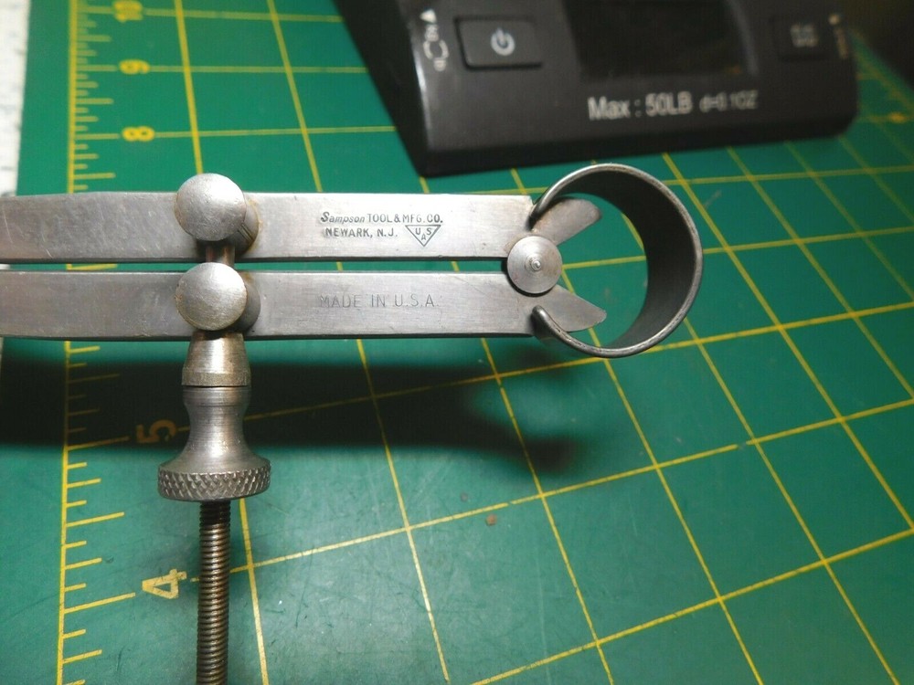 Vtg.Sampson Tool Co.7" Flat Leg Spring Type Inside caliper