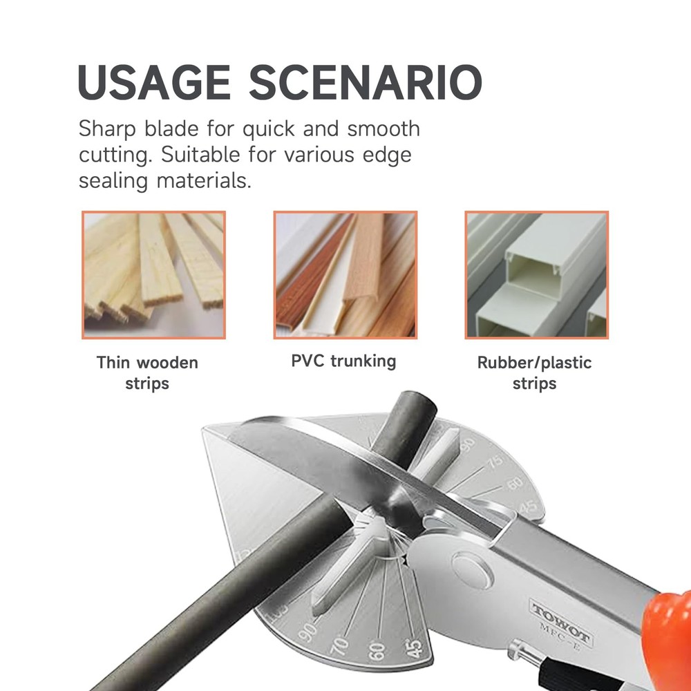 TOWOT Sharp Multi Angle Miter Shear Cutter, Adjustable at 45 To 135 Silver