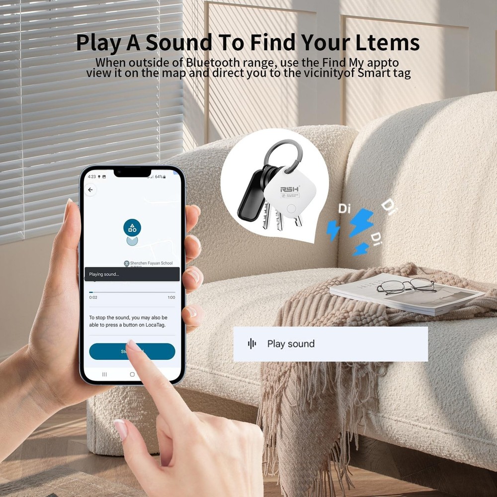 Air Tracker Tag 4 Pack for Android Luggage Tracker Tags Works with Google Fin...