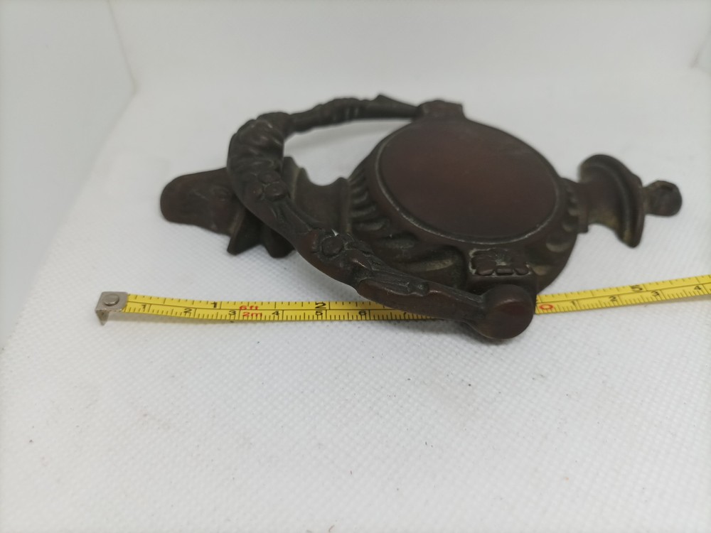Antique Solid Brass Door Knocker Rams Head With Floral
