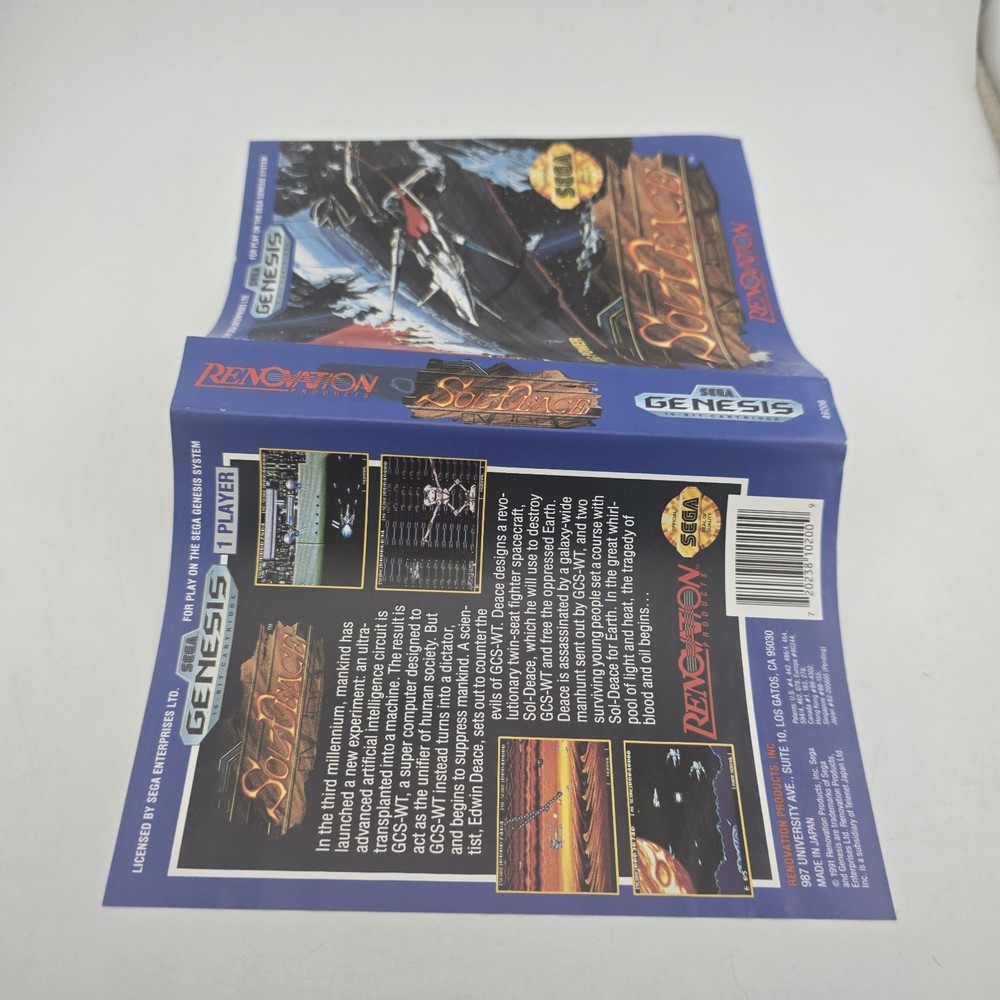 Sol Deace - Case Only - Sega Genesis - Authentic (No Game)