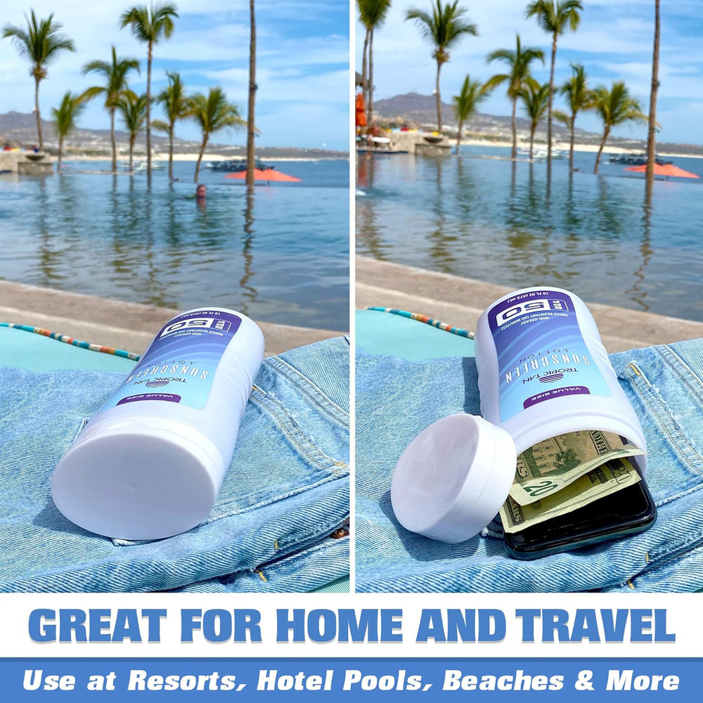 Sunscreen Diversion Safe Bottles 2 Pack - Safely Hides Your Valuables
