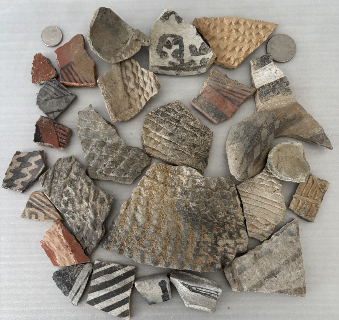 Ancient Anasazi Native American Pottery Shards 1” - 4” Arizona L6-E FREE SHIP