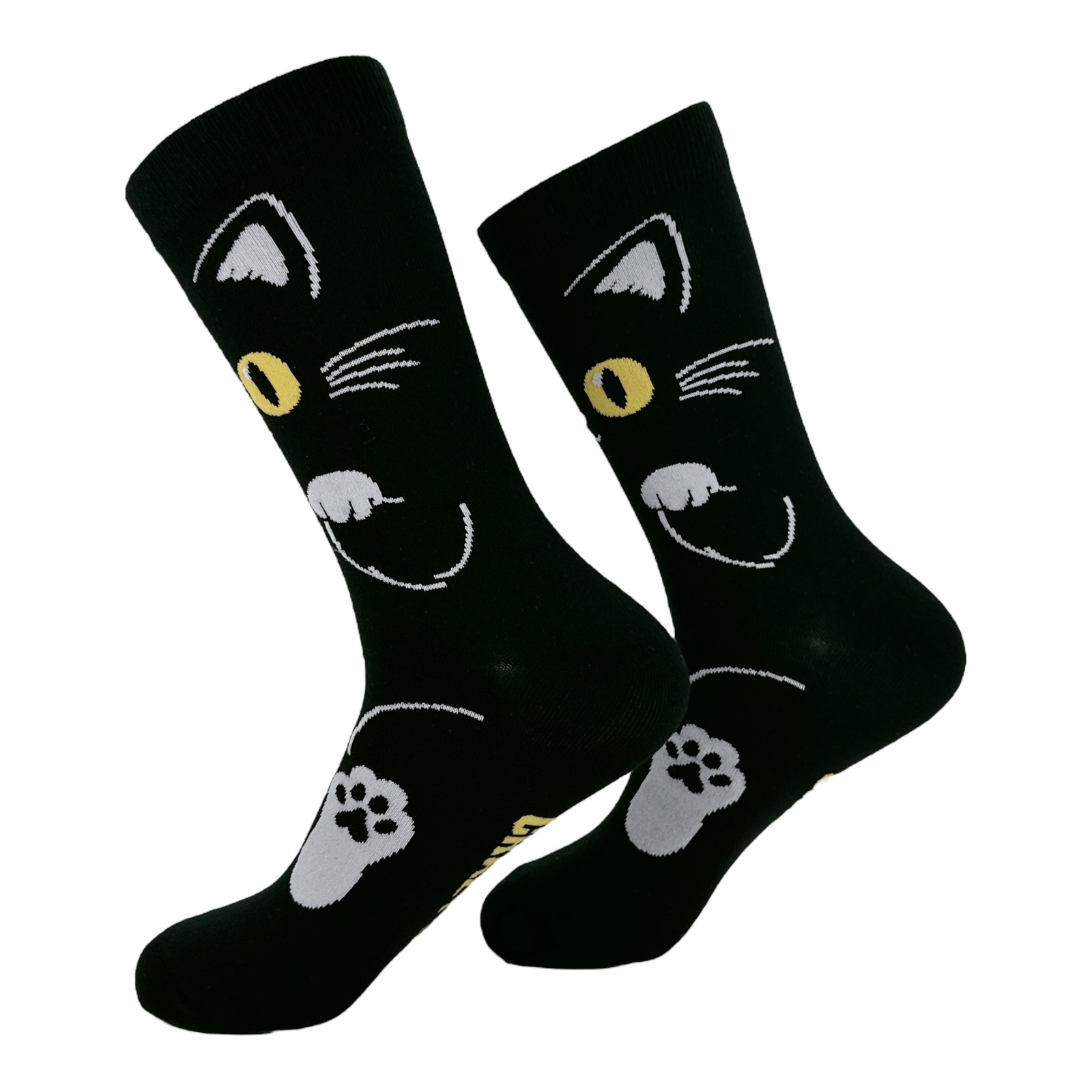 Black Cat Socks Funny Sarcastic Kitten Graphic Novelty Footwear for Ladies