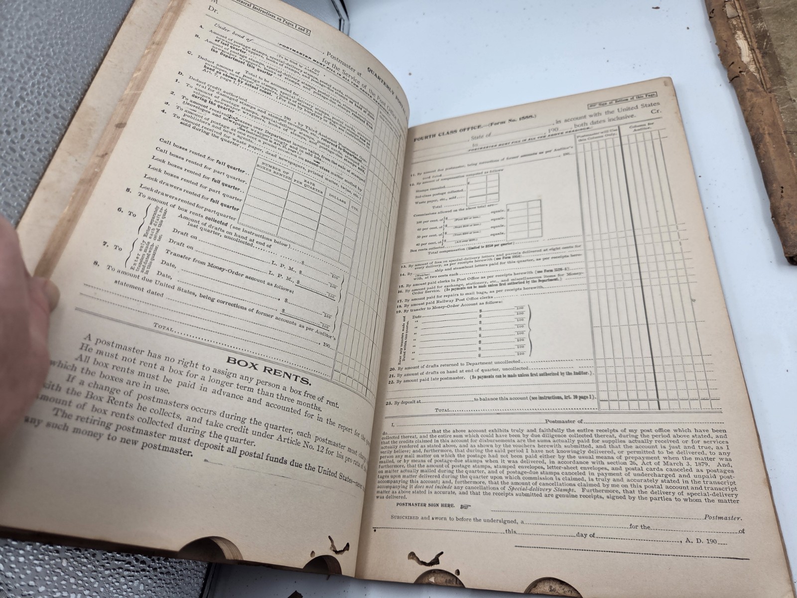 (4) Antique Postmasters Account Record Book 4th Class Abilene Virginia 1899-1906