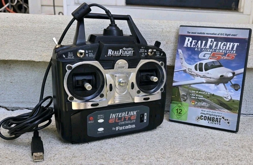 Futaba RealFlight R/C Flight Simulator Interlink Elite USB Controller +GAME G5.5