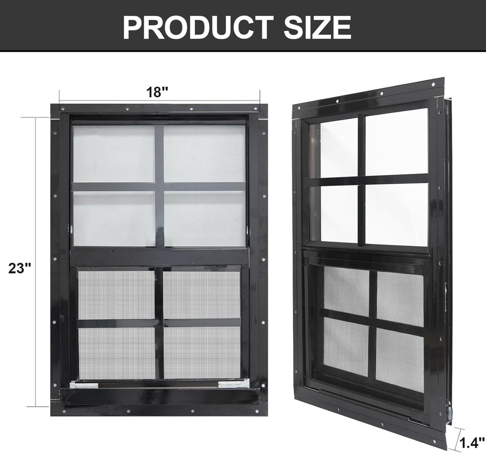 Compact Sliding Shed Windows 2 Pack