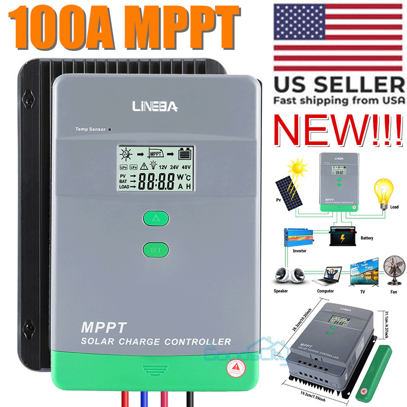 12V 24V 36V 48V 100A MPPT Solar Charge Controller Panel Battery Regulator 5200W