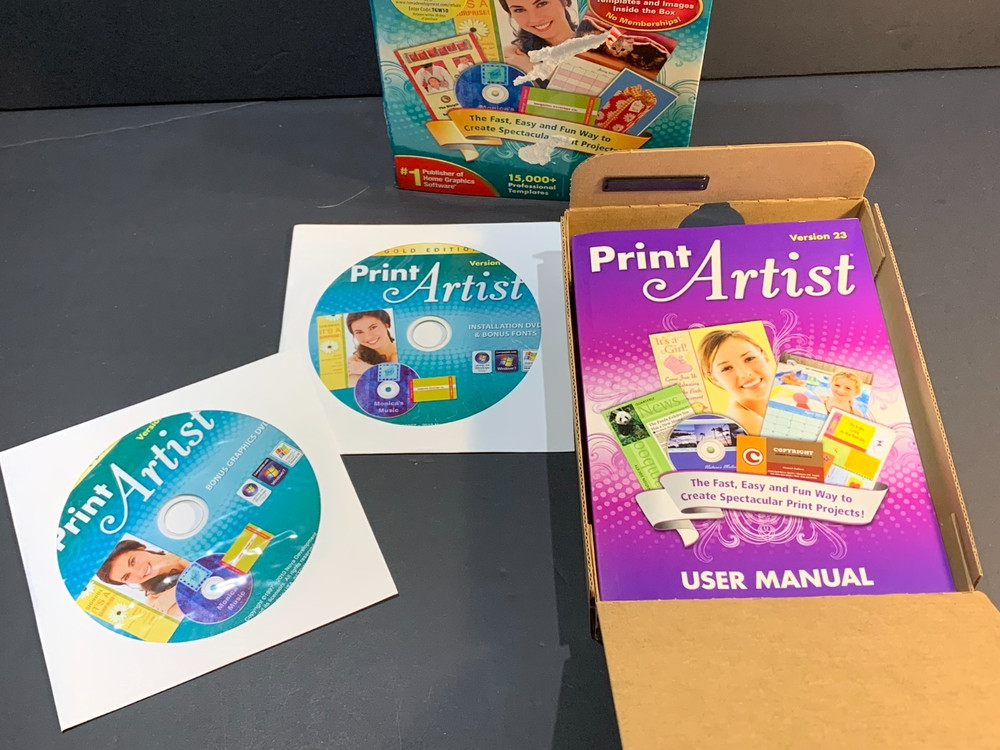 Print Artist Gold Edition Version 23 (2011) PC Software – 2 Discs Retro Graphics