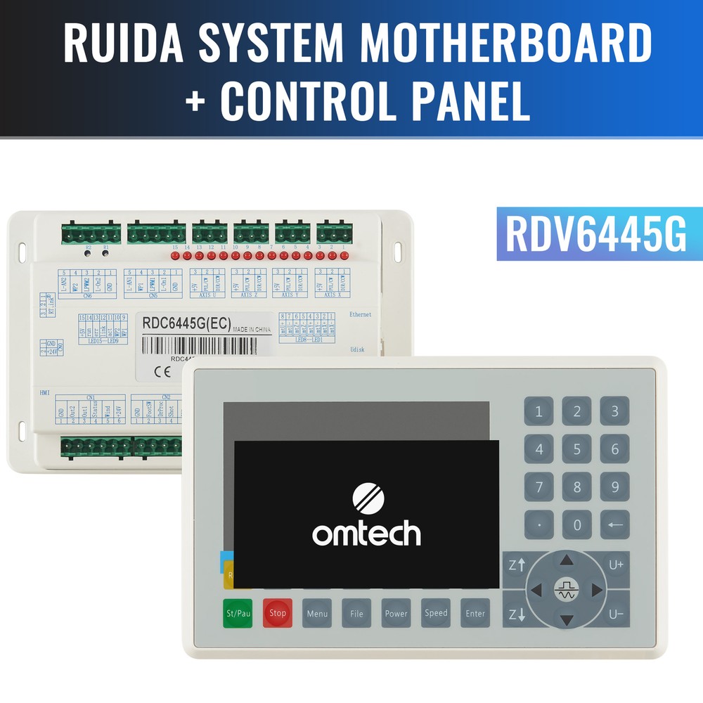 OMTech Replacement RDC6445G Mainboard & Control Panel Kit for Laser Engravers