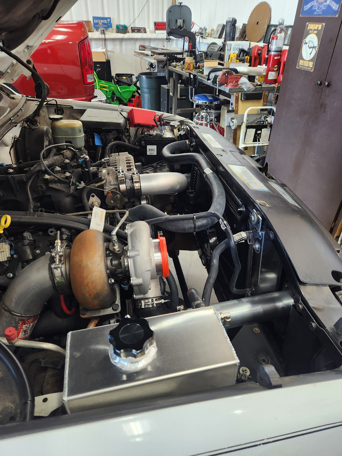 99-07 Silverado STRAIGHTBOOST Aluminum Expansion Tank Coolant Water Reservoir ..