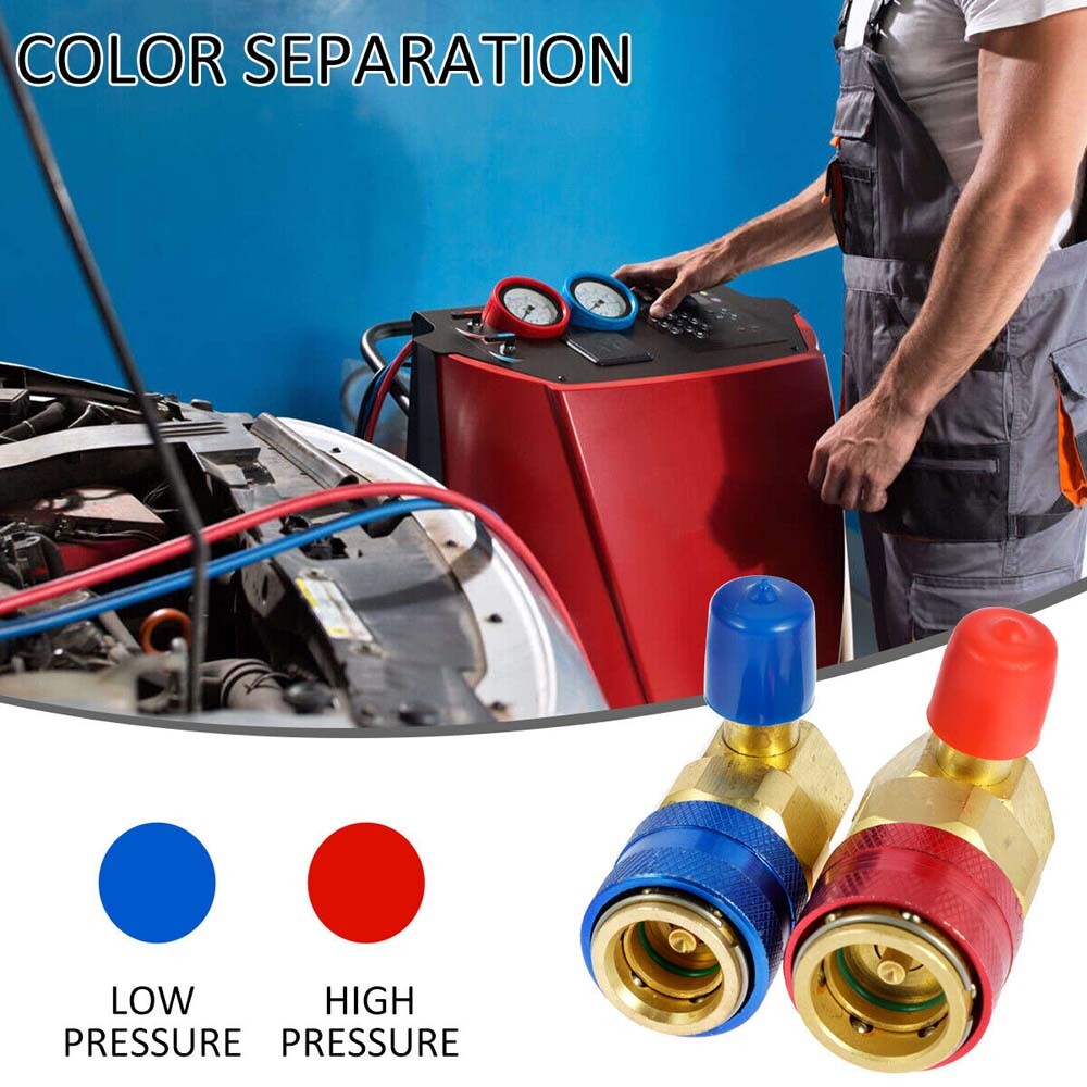 High Low Angle Quick Adapter For Car ACME AC A/C Manifold Gauge Conversion Kit