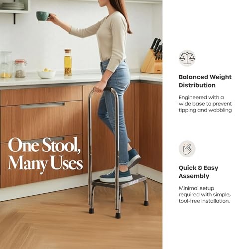 Step Stool with Handle for Adults Step stools with Handle for Elderly for Bed