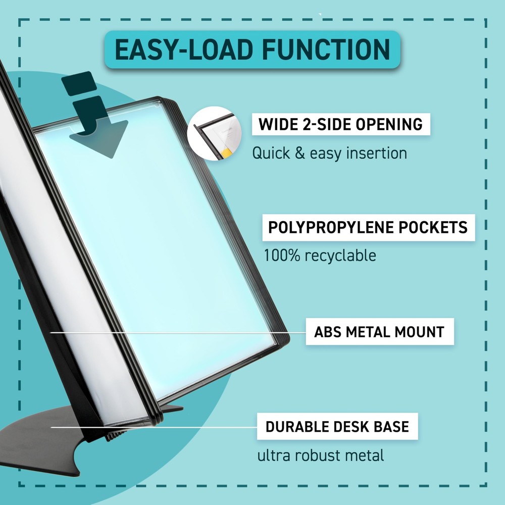 Tarifold DJOIS Desktop Reference & Display System, Metal Base, 20-Sheet Capacity