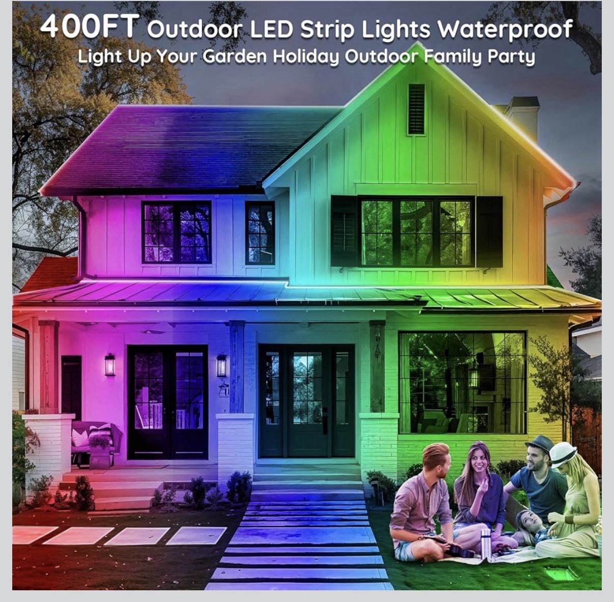 Outdoor Waterproof Multicolor LED Light Strip IP68 App & Remote Control Adhesive
