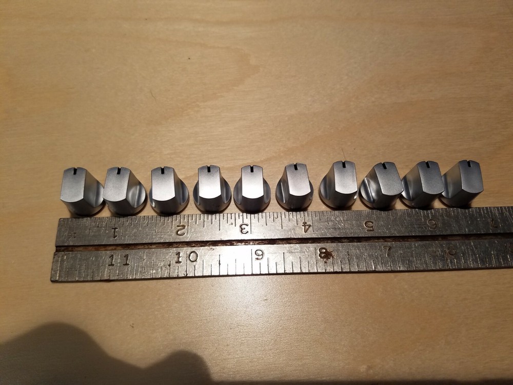 Set of 10 Silver radio Knobs