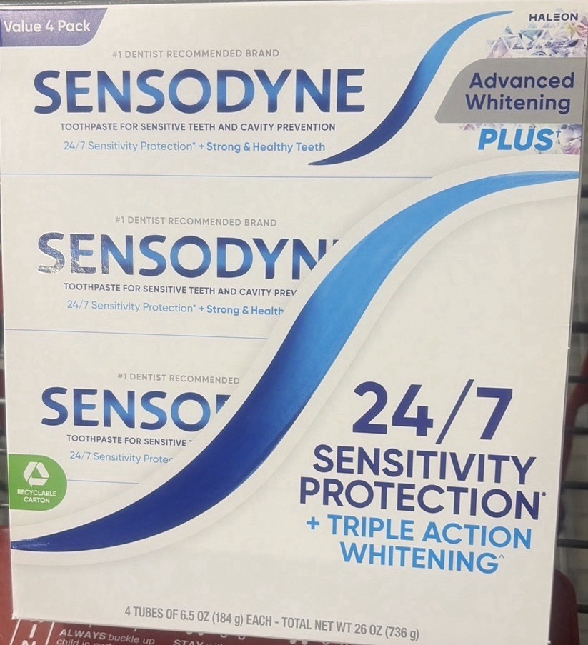 Sensodyne Advanced Whitening Plus Sensitivity Toothpaste 4 Pack 6.5 oz