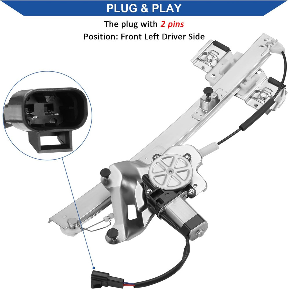 2000-2005 Buick LeSabre Front Left Driver Side Window Regulator–Compatible