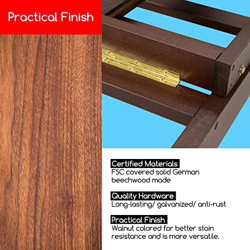 Heavy Duty H-Frame Studio Easel Stand, Large Adjustable Solid Beech Walnut