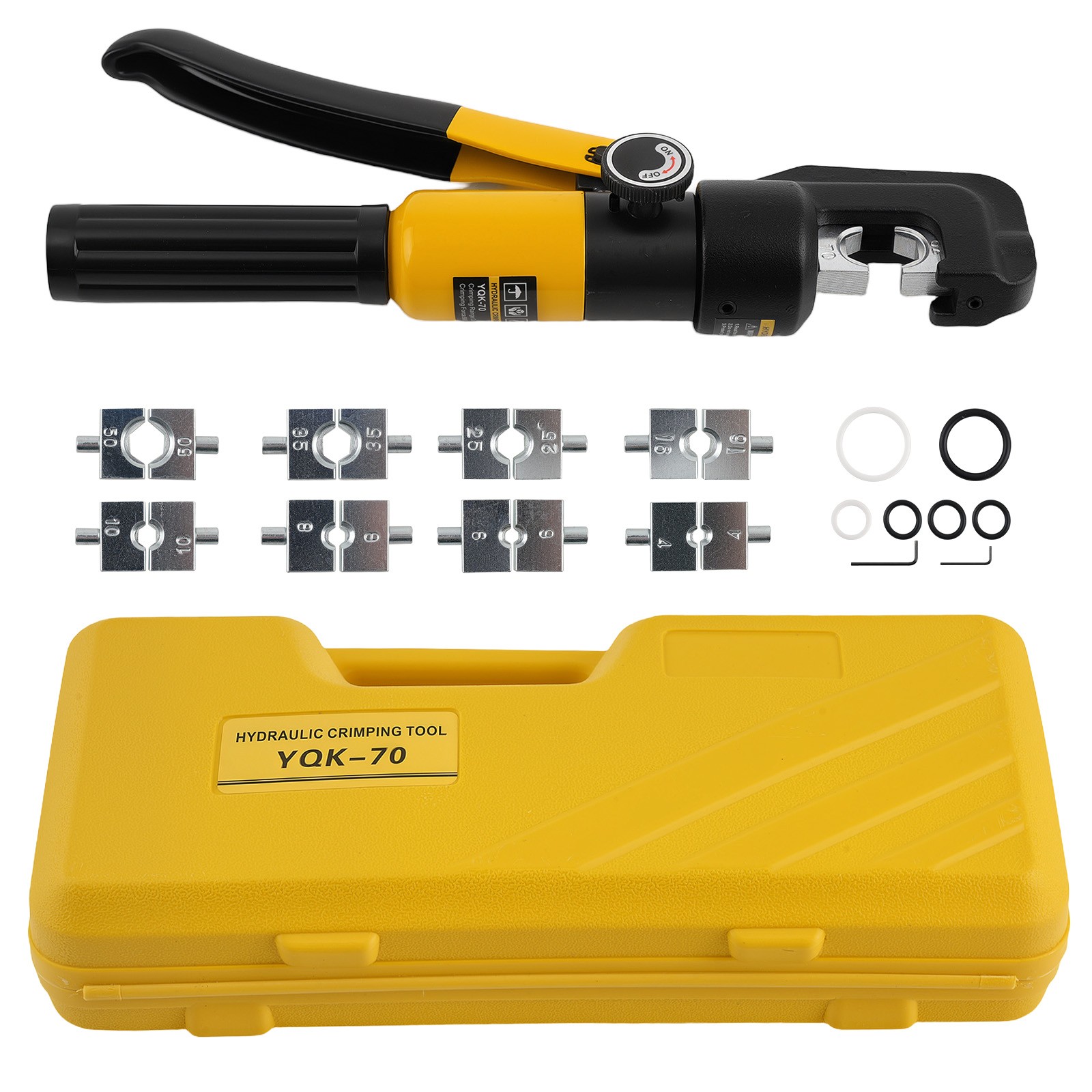 Wire Terminal Crimper Tool Kit with 9 Dies 12AWG-2/0AWG for Electrical Cable