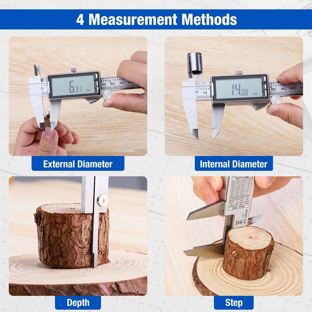 Electronic Digital Caliper 6", Professional Precision Micrometer Calipers, ±0...