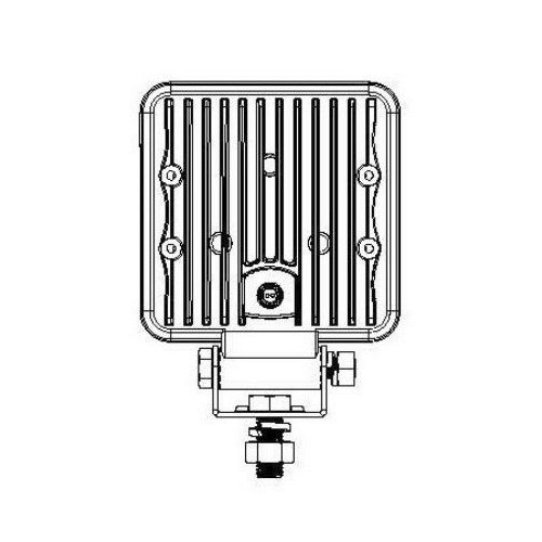 8159 LED 4" Square 5 Diode Clear Lens, Black Stud Hardwired Stripped Work Light
